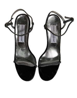 Schwarzer Knöchelriemen High Heels Sandalen Schuhe