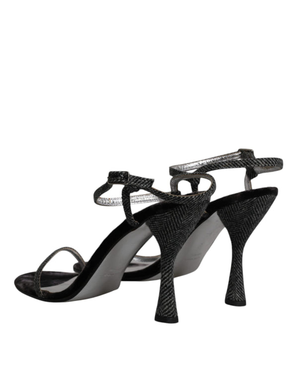 Schwarzer Knöchelriemen High Heels Sandalen Schuhe