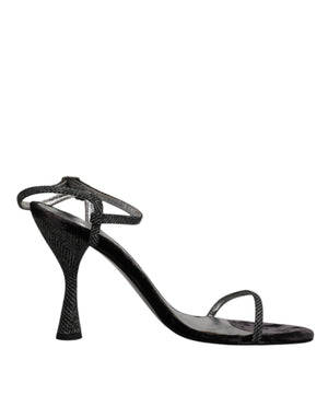Schwarzer Knöchelriemen High Heels Sandalen Schuhe