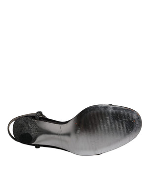 Schwarzer Knöchelriemen High Heels Sandalen Schuhe