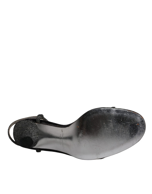 Schwarzer Knöchelriemen High Heels Sandalen Schuhe