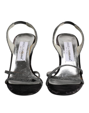 Schwarz Chevron High Heels Sandalen Schuhe