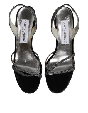 Schwarz Chevron High Heels Sandalen Schuhe