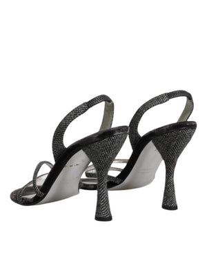 Schwarz Chevron High Heels Sandalen Schuhe