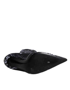 Schwarz Logo Stretch Heels Hohe Stiefel Schuhe