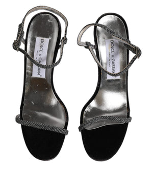 Schwarzer Knöchelriemen High Heels Sandalen Schuhe