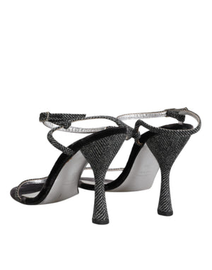 Schwarzer Knöchelriemen High Heels Sandalen Schuhe