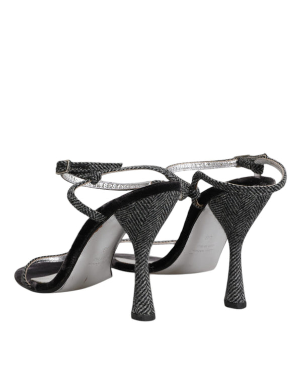Schwarzer Knöchelriemen High Heels Sandalen Schuhe