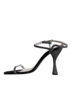 Schwarzer Knöchelriemen High Heels Sandalen Schuhe