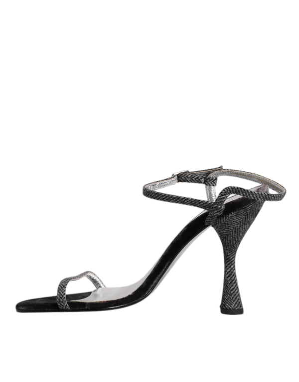 Schwarzer Knöchelriemen High Heels Sandalen Schuhe