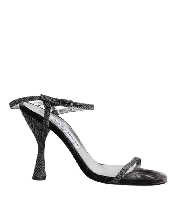 Schwarzer Knöchelriemen High Heels Sandalen Schuhe