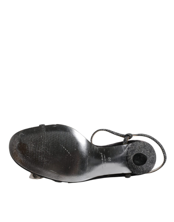 Schwarzer Knöchelriemen High Heels Sandalen Schuhe