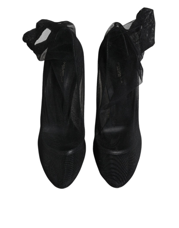Schwarz Nylon Mesh Socke Stil Stiefel Schuhe