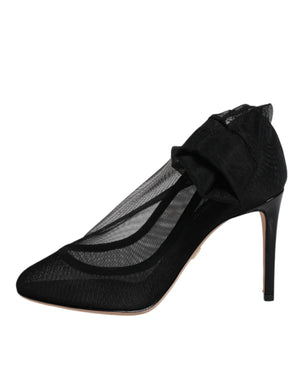 Schwarz Nylon Mesh Socke Stil Stiefel Schuhe