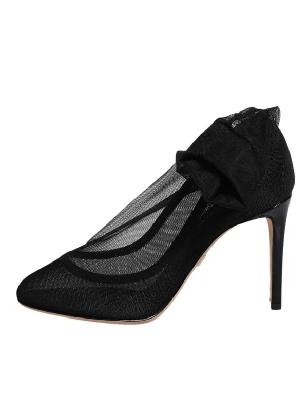Schwarz Nylon Mesh Socke Stil Stiefel Schuhe