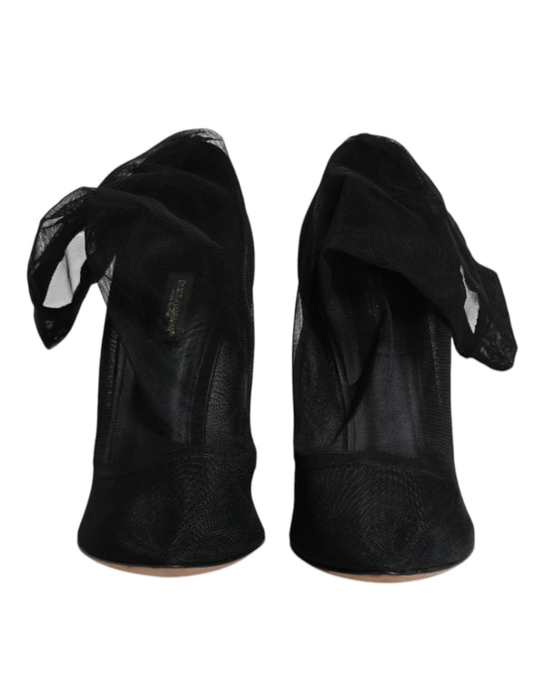 Schwarz Nylon Mesh Socke Stil Stiefel Schuhe