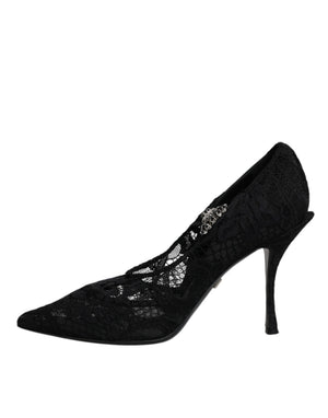 Schwarz Spitze Kristalle Mary Jane Pumps Schuhe