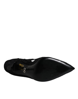 Schwarz Spitze Kristalle Mary Jane Pumps Schuhe