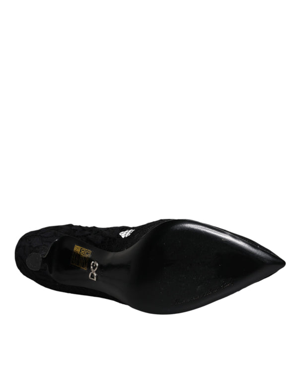 Schwarz Spitze Kristalle Mary Jane Pumps Schuhe