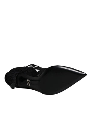 Schwarz Spitze Kristalle Mary Jane Pumps Schuhe
