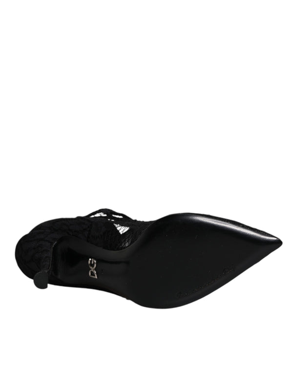 Schwarz Spitze Kristalle Mary Jane Pumps Schuhe
