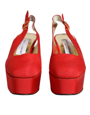 Rot Plateau Slingback Heels Sandalen Schuhe