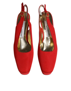 Rot Plateau Slingback Heels Sandalen Schuhe