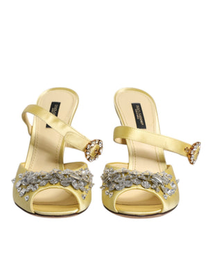 Gelbe Kristall Pantoletten KEIRA Sandalen Schuhe