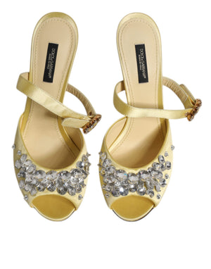 Gelbe Kristall Pantoletten KEIRA Sandalen Schuhe