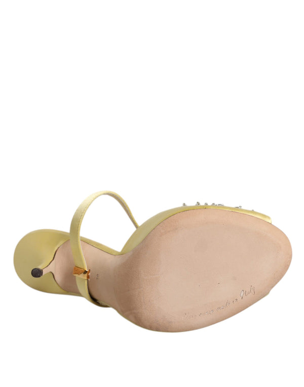 Gelbe Kristall Pantoletten KEIRA Sandalen Schuhe