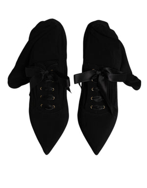Schwarz Stiletto Heels Mid Calf Stiefel Schuhe
