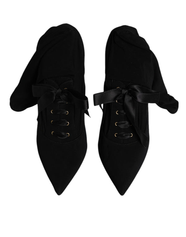 Schwarz Stiletto Heels Mid Calf Stiefel Schuhe