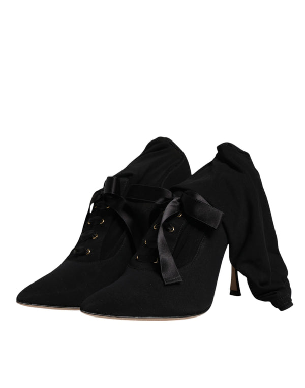 Schwarz Stiletto Heels Mid Calf Stiefel Schuhe