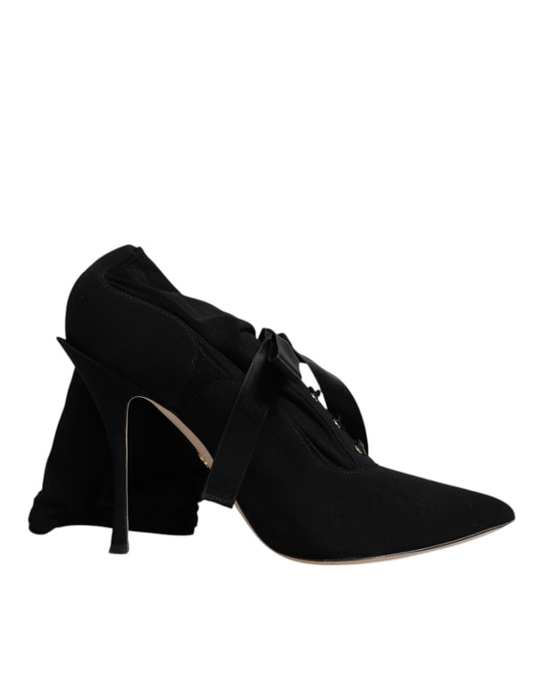 Schwarz Stiletto Heels Mid Calf Stiefel Schuhe