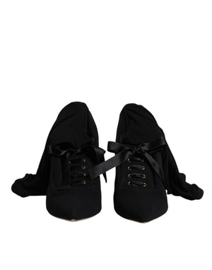 Schwarz Stiletto Heels Mid Calf Stiefel Schuhe