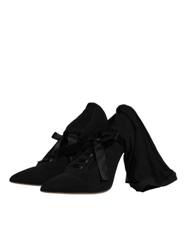 Schwarz Stiletto Heels Mid Calf Stiefel Schuhe