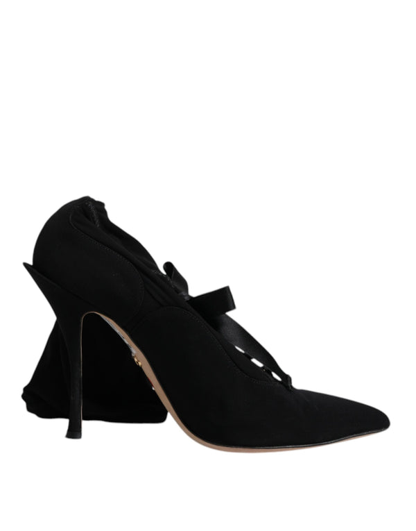 Schwarz Stiletto Heels Mid Calf Stiefel Schuhe