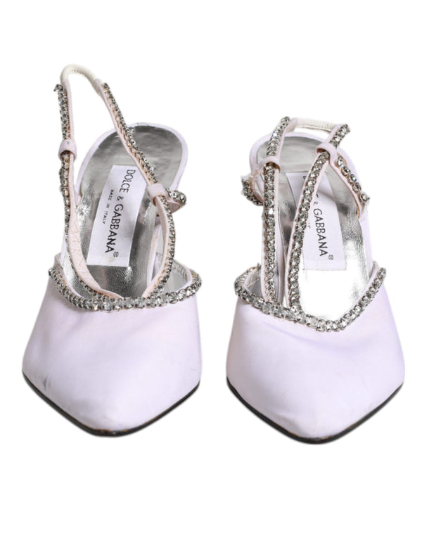 Weiß Strass Kristall Slingbacks Pumps Schuhe