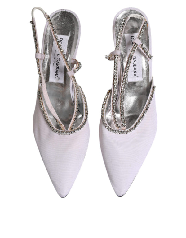 Weiß Strass Kristall Slingbacks Pumps Schuhe
