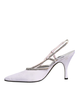 Weiß Strass Kristall Slingbacks Pumps Schuhe