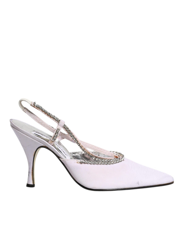 Weiß Strass Kristall Slingbacks Pumps Schuhe