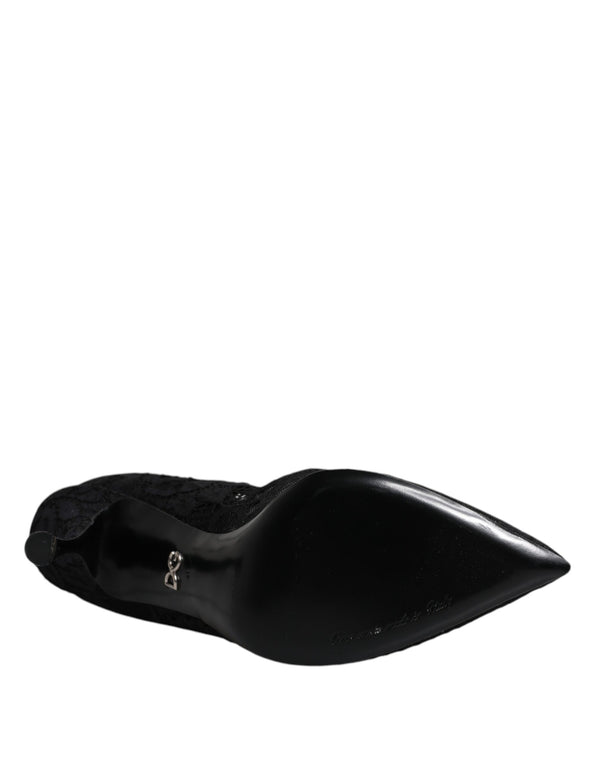 Schwarz Spitze Kristalle Mary Jane Pumps Schuhe