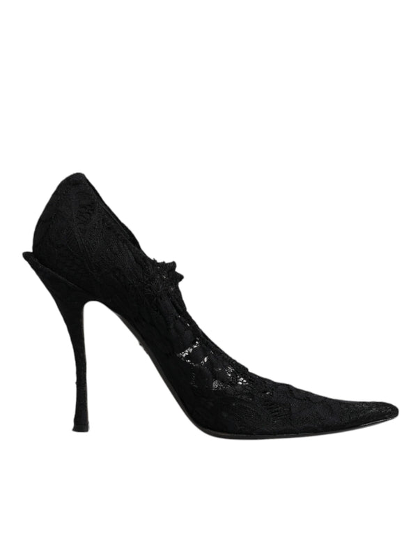 Schwarz Spitze Kristalle Mary Jane Pumps Schuhe
