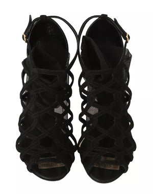 Schwarz Wildleder Stilettos Booties Socken Schuhe