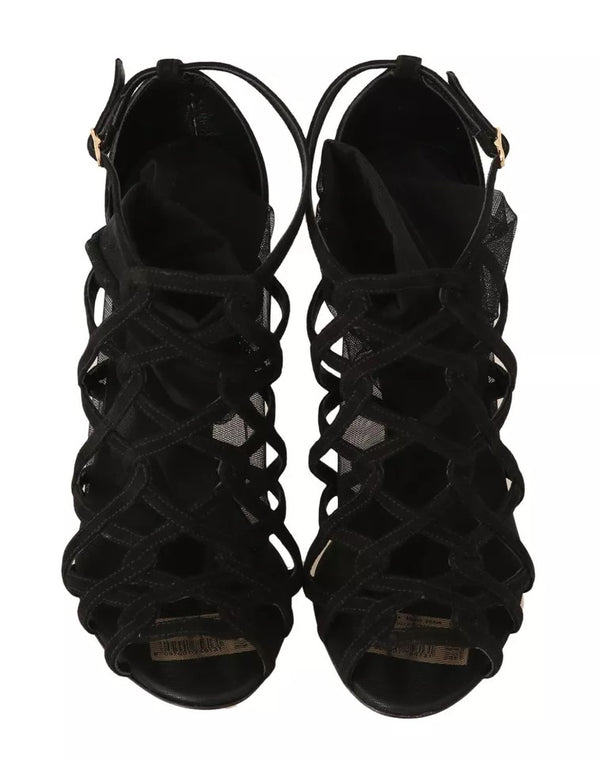Schwarz Wildleder Stilettos Booties Socken Schuhe