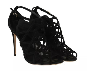 Schwarz Wildleder Stilettos Booties Socken Schuhe