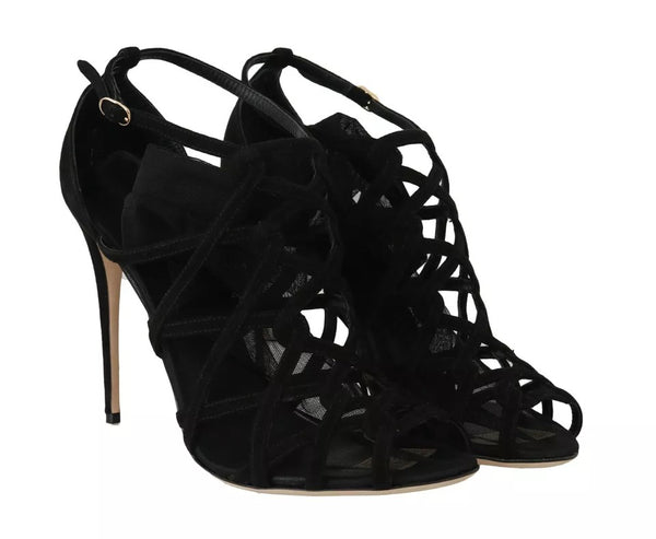 Schwarz Wildleder Stilettos Booties Socken Schuhe