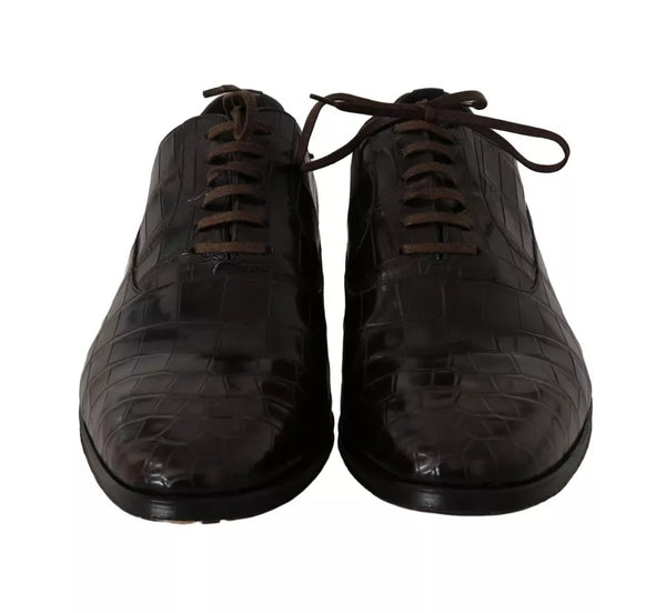 Braun gemusterte formelle Schuhe aus Leder