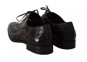 Braun gemusterte formelle Schuhe aus Leder