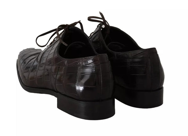 Braun gemusterte formelle Schuhe aus Leder
